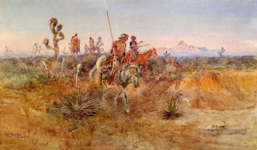  Charles Peintre - Navajo Trackers Art occidental Amérindien Charles Marion Russell
